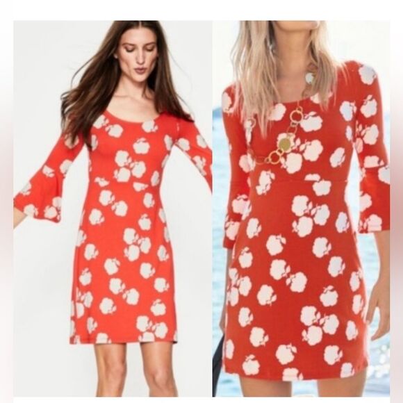 Boden Red/White Floral Miriam Tunic Dress size 10 - Picture 1 of 7